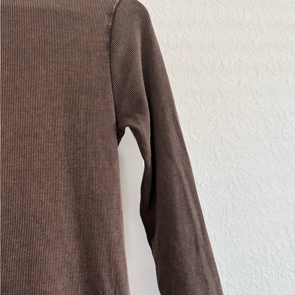 Zara Space Dyed Ribbed Long Sleeve Mock Neck Dress - Picture 2 of 6